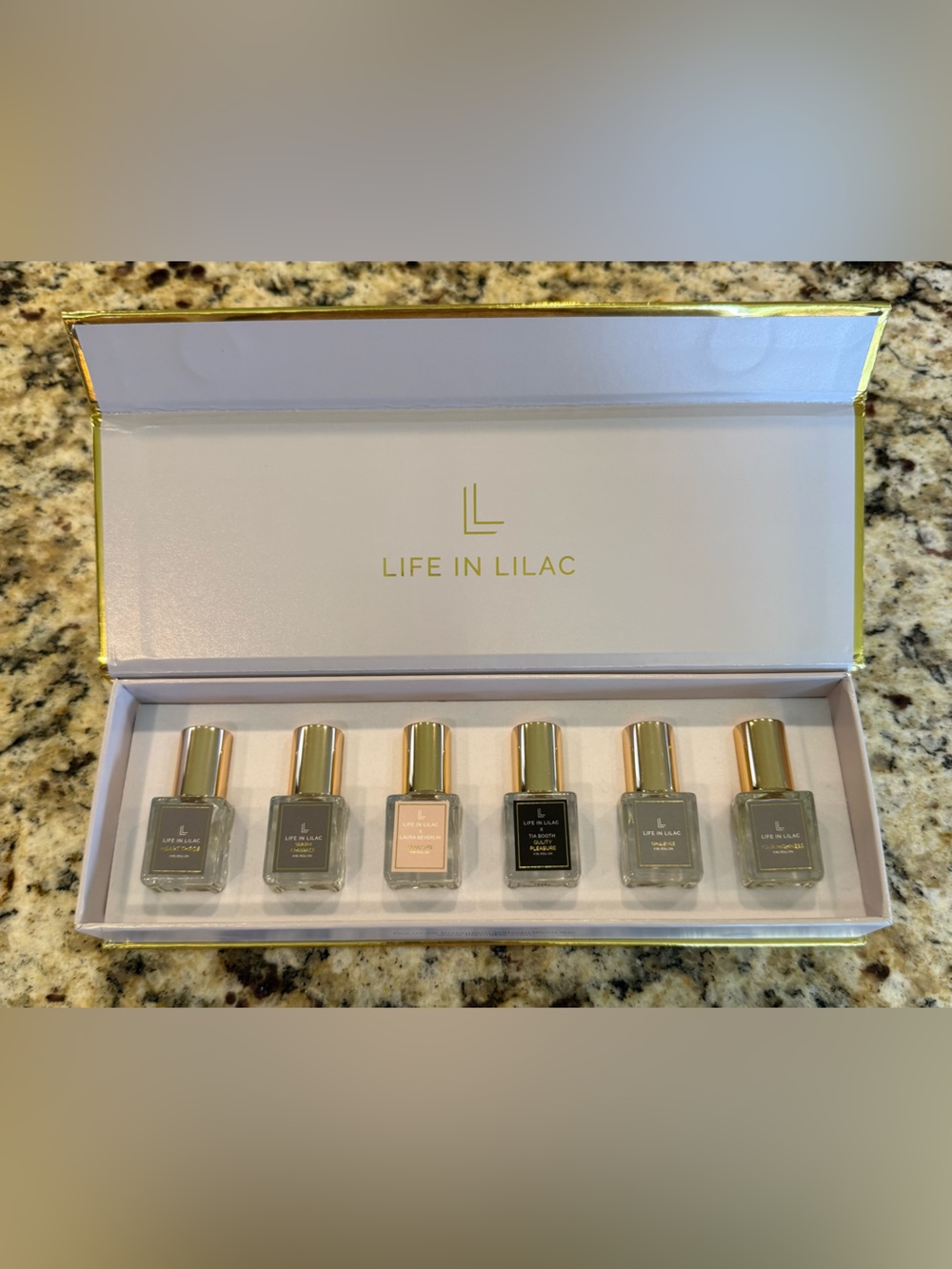 Life In Lilac Roll-On Perfume Set - 6 Mini Travel Sampler Scents New in Box
